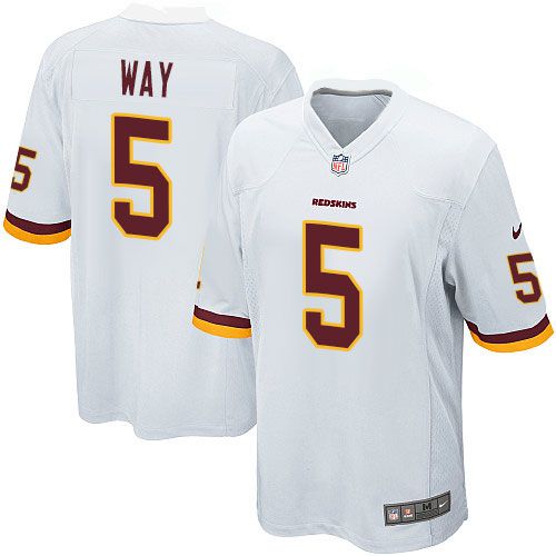 Men Washington Redskins #5 Tress Way Nike White Game Player NFL Jersey